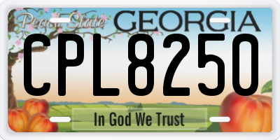GA license plate CPL8250