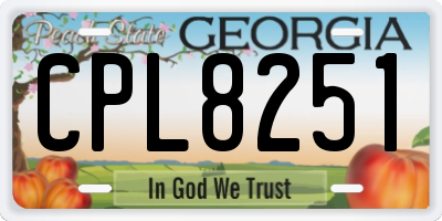 GA license plate CPL8251