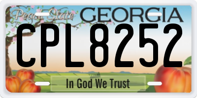 GA license plate CPL8252