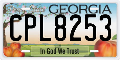 GA license plate CPL8253