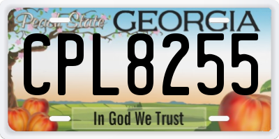 GA license plate CPL8255