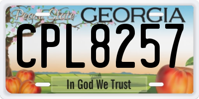 GA license plate CPL8257