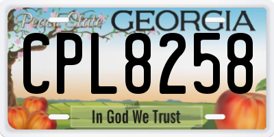 GA license plate CPL8258