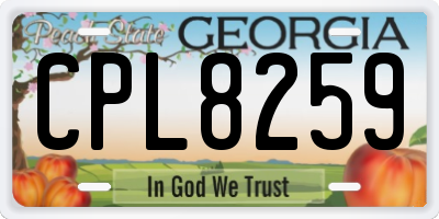 GA license plate CPL8259