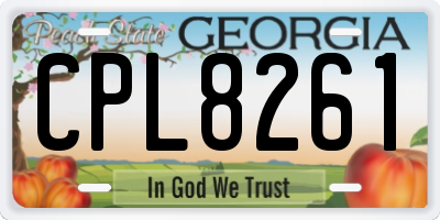 GA license plate CPL8261