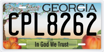 GA license plate CPL8262