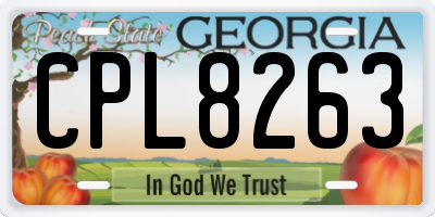 GA license plate CPL8263