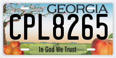 GA license plate CPL8265
