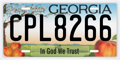 GA license plate CPL8266