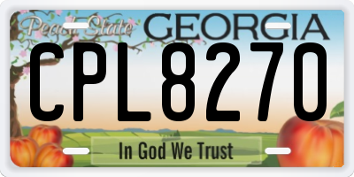 GA license plate CPL8270
