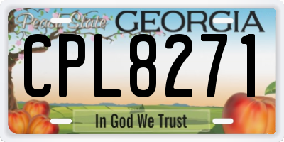 GA license plate CPL8271