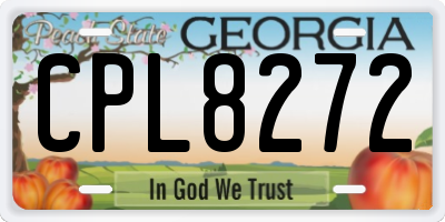 GA license plate CPL8272