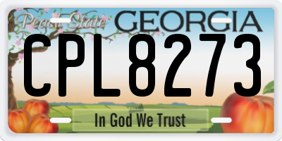 GA license plate CPL8273