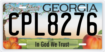GA license plate CPL8276