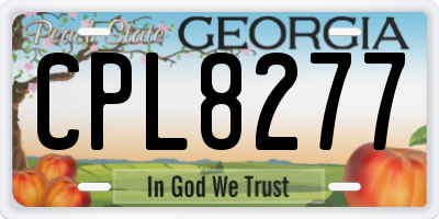 GA license plate CPL8277