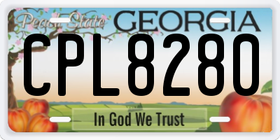 GA license plate CPL8280