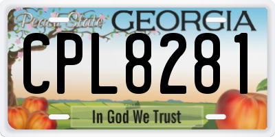 GA license plate CPL8281