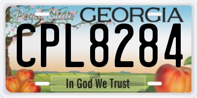 GA license plate CPL8284
