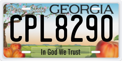 GA license plate CPL8290