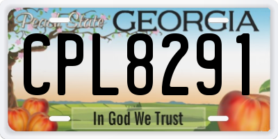 GA license plate CPL8291