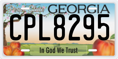 GA license plate CPL8295