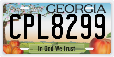 GA license plate CPL8299