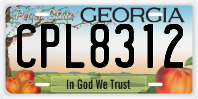 GA license plate CPL8312