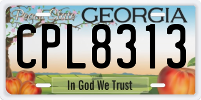 GA license plate CPL8313