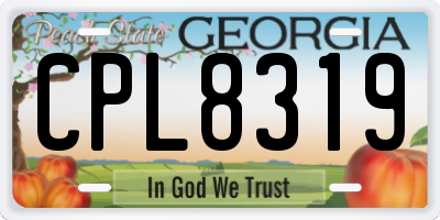 GA license plate CPL8319