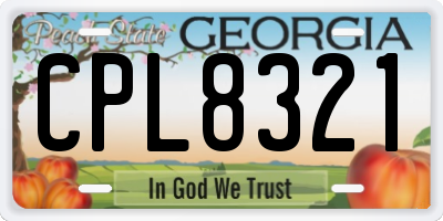 GA license plate CPL8321