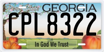 GA license plate CPL8322