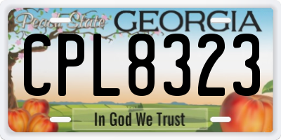 GA license plate CPL8323