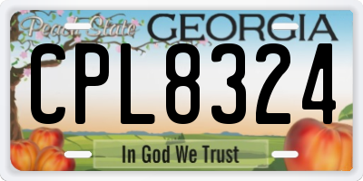 GA license plate CPL8324