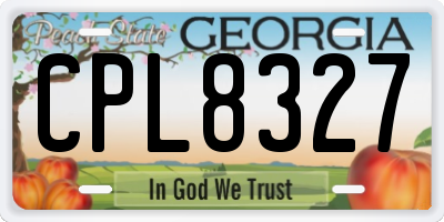 GA license plate CPL8327