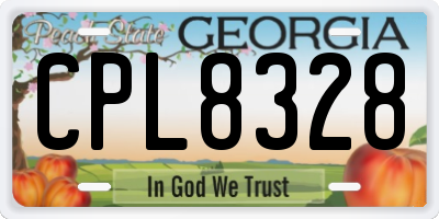 GA license plate CPL8328