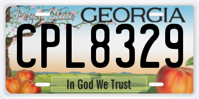 GA license plate CPL8329