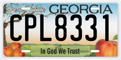 GA license plate CPL8331