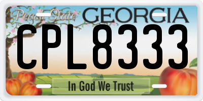 GA license plate CPL8333
