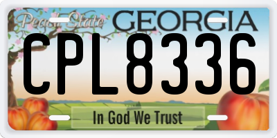 GA license plate CPL8336