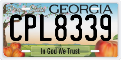 GA license plate CPL8339