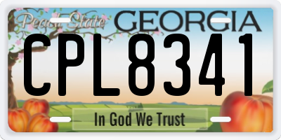 GA license plate CPL8341