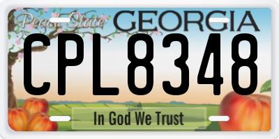 GA license plate CPL8348