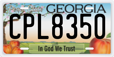 GA license plate CPL8350