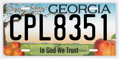 GA license plate CPL8351