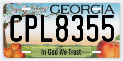 GA license plate CPL8355