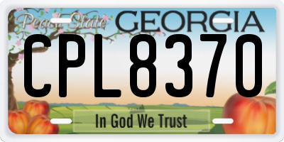 GA license plate CPL8370