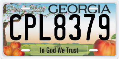 GA license plate CPL8379