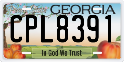 GA license plate CPL8391