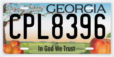 GA license plate CPL8396