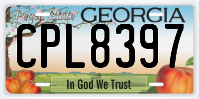 GA license plate CPL8397